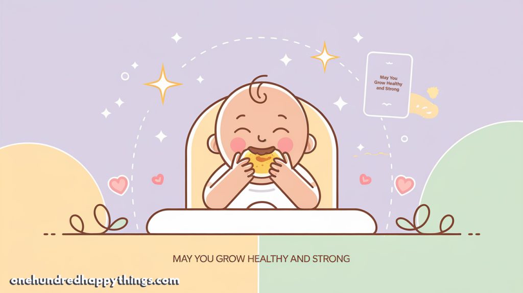 Blessings and prayers for a baby’s first food journey, celebrating growth and nourishment